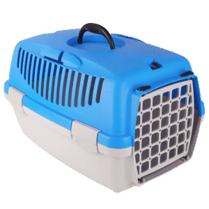 Two-Tone Pet Travel Carrier – Blue & White Crate for Cats and Small Dogs